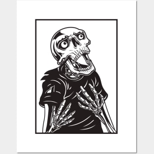 Praing hand skull Posters and Art